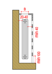 Теплоотдача радиатора отопления за панелью